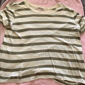 Off white and army green striped shirt